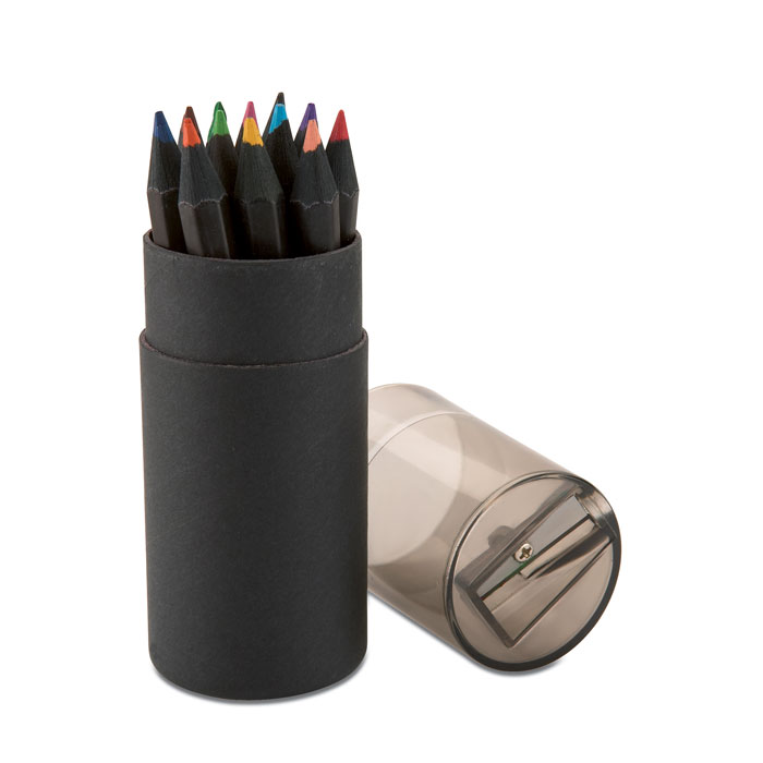 12 crayons de couleurs noirs - BLOCKY