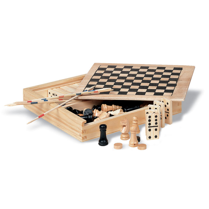 4 jeux dans une boîte en bois - TRIKES