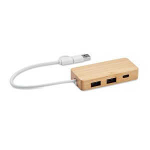 Hub USB 3 ports en bambou - HUBBAM