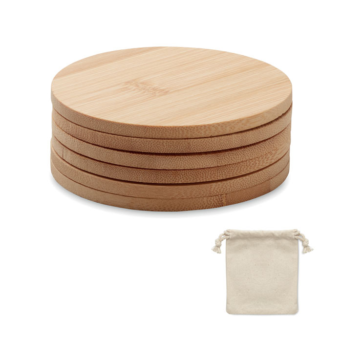 Lot de 6 sous-verres en bambou - BAYIN SET