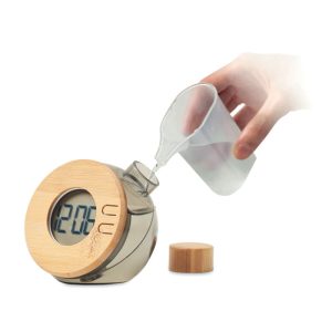 Horloge à eau LCD en bambou - DROPPY LUX
