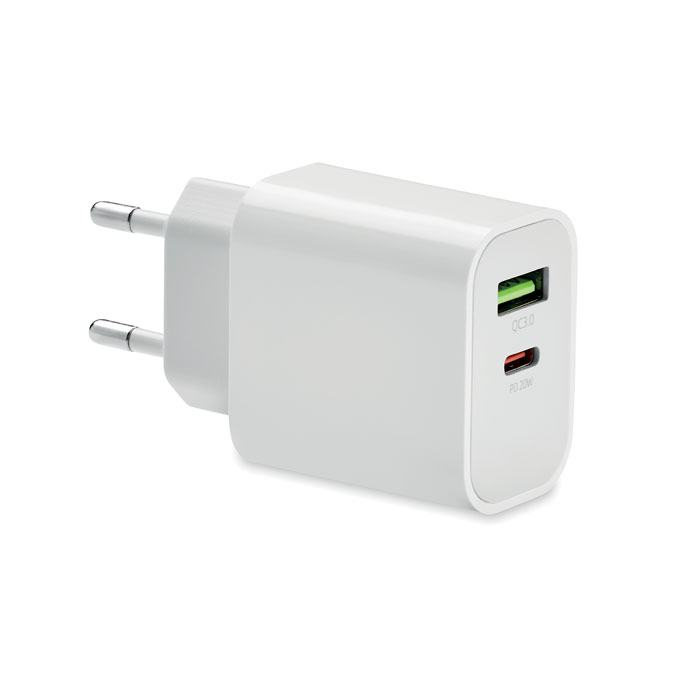 Chargeur 18W 2 ports, prise UE - PORT