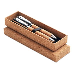 Stylo bille métal boîte liège - QUERCUS