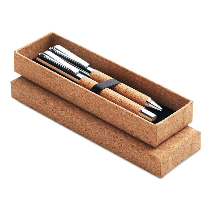 Stylo bille métal boîte liège - QUERCUS