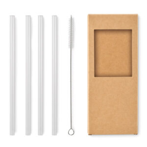 4 pailles verre réutilisables - GLAW